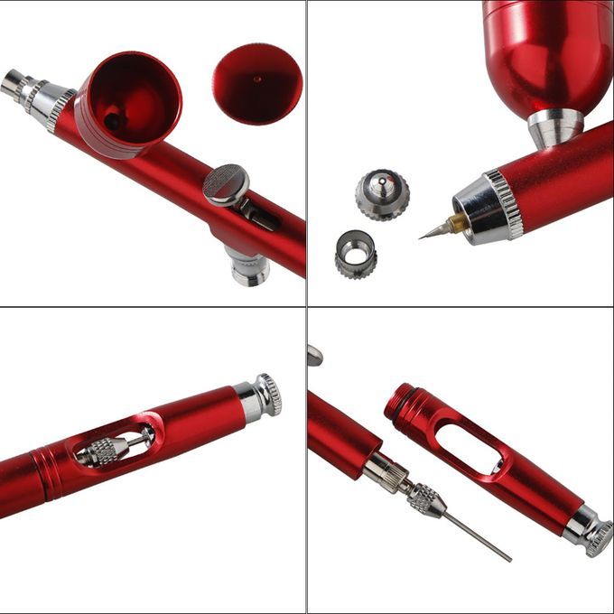 Portable Air Brush Set Cordless 7cc 0.3mm Nozzles Airbrush For Red