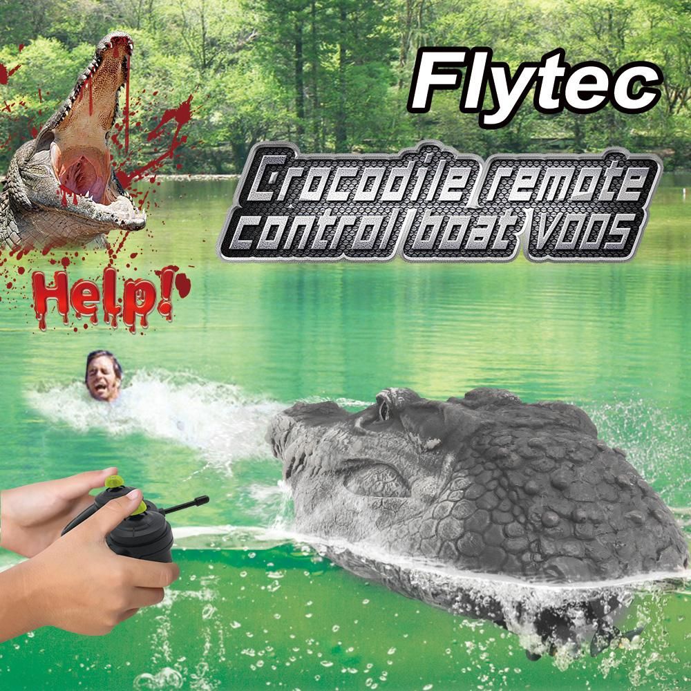 Flytec V005 RC Boat 2.4G Remote Control Electric Racing Boat for Pools with Simulation Crocodile Head Spoof Toy