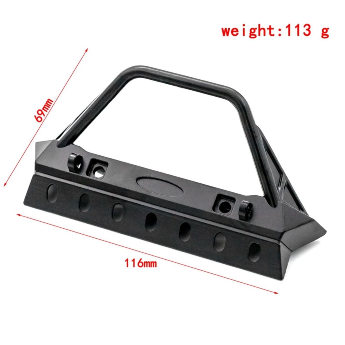 Remote Control  Bumper Metal Front Bumper with Tow Hooks and Lights freplacement for 1/10 Remote Control Crawler TRAX4 Axial SCX10 90046 90047 & SCX10 III AXI03007 AXI03003