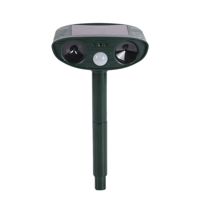 Solar Powered Motion Activated Animal Ultrasonic Garden Cats Dogs Repeller Black
