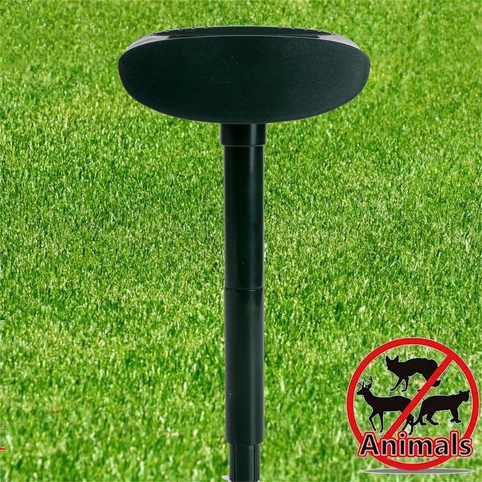 Solar Powered Motion Activated Animal Ultrasonic Garden Cats Dogs Repeller Black