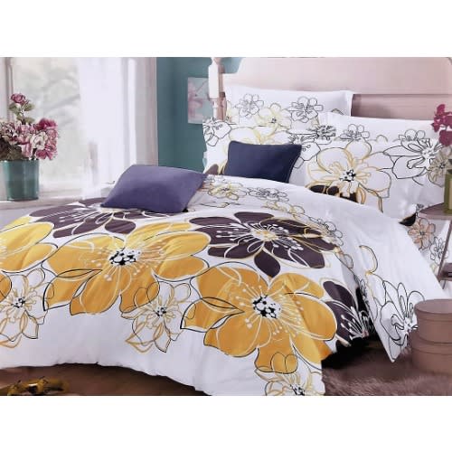 Print Lx70276sku Bedding Set - Duvet, Bedsheet With 4 Pillowcases
