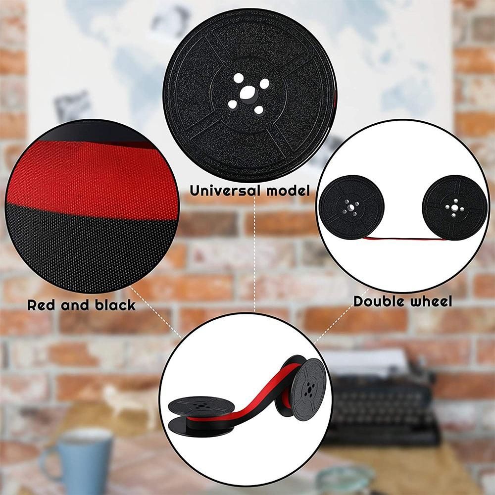 1Pack Typewriter Ribbon Twin Spool Typewriter Ribbon Red and Black Twin Spool Repment Pack for Most Typewriter