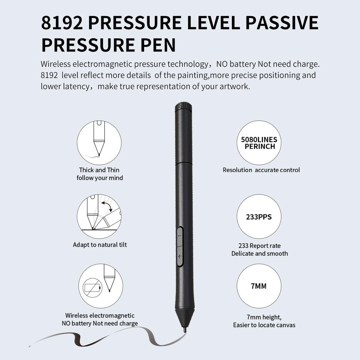 10moons G10 Digital Art Graphics Drawing Tablet 10 x 6 Inches Ultralight Art Creation Sketch with Battery-free Stylus 8 Pen Nibs 8192 Levels Pressure 10 Express Keys Compatible with Windows Android OTG for Drawing Designing T