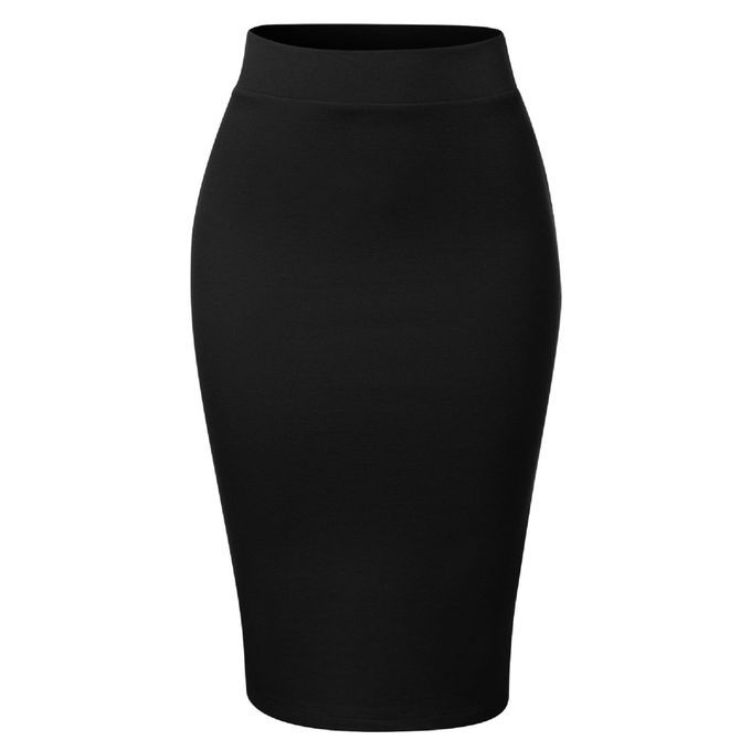 Bodycon Fashion Pencil Skirt For Ladies - Black