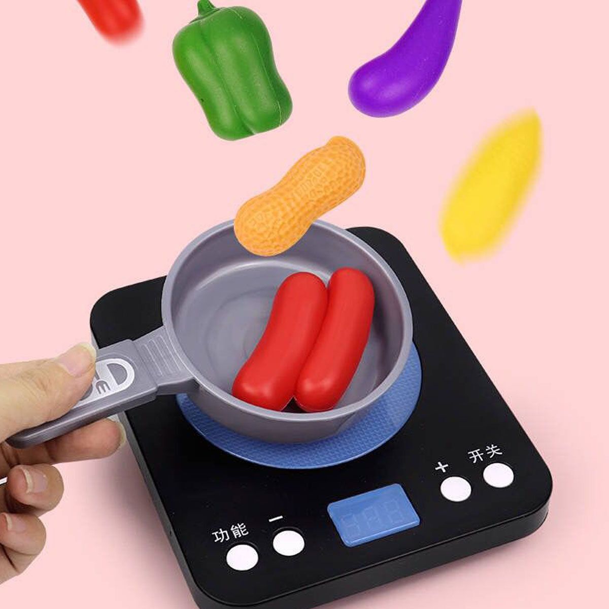 36PCS/Set Cooking Kitchen Toys Children'S Educational Light Music Play House Tableware Utensils Pretend Black