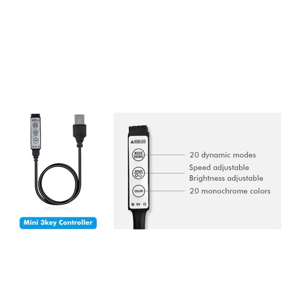 LED Light is Not Waterproof 2835Rgb 3 Button Remote Control 5V Flexible Light with Bedroom Decoration Light 1Meter