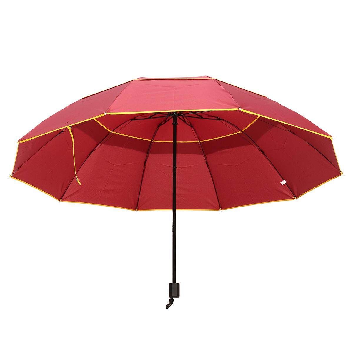 LARGE Folding Rain Anti-UV Windproof Big Oversized For Men Women Red (red)