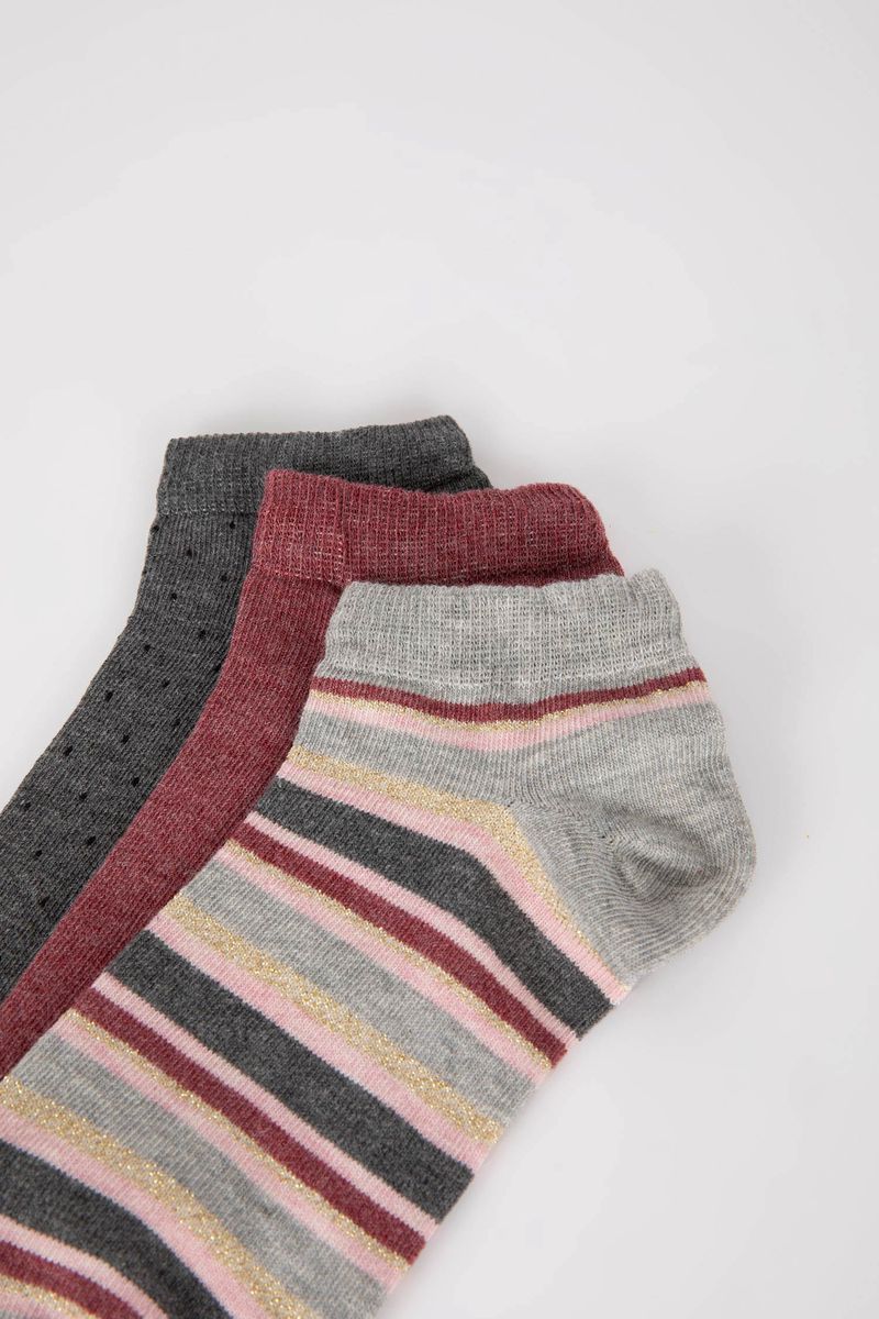 Woman Low Cut 3 Low Cut Socks-Bordeaux