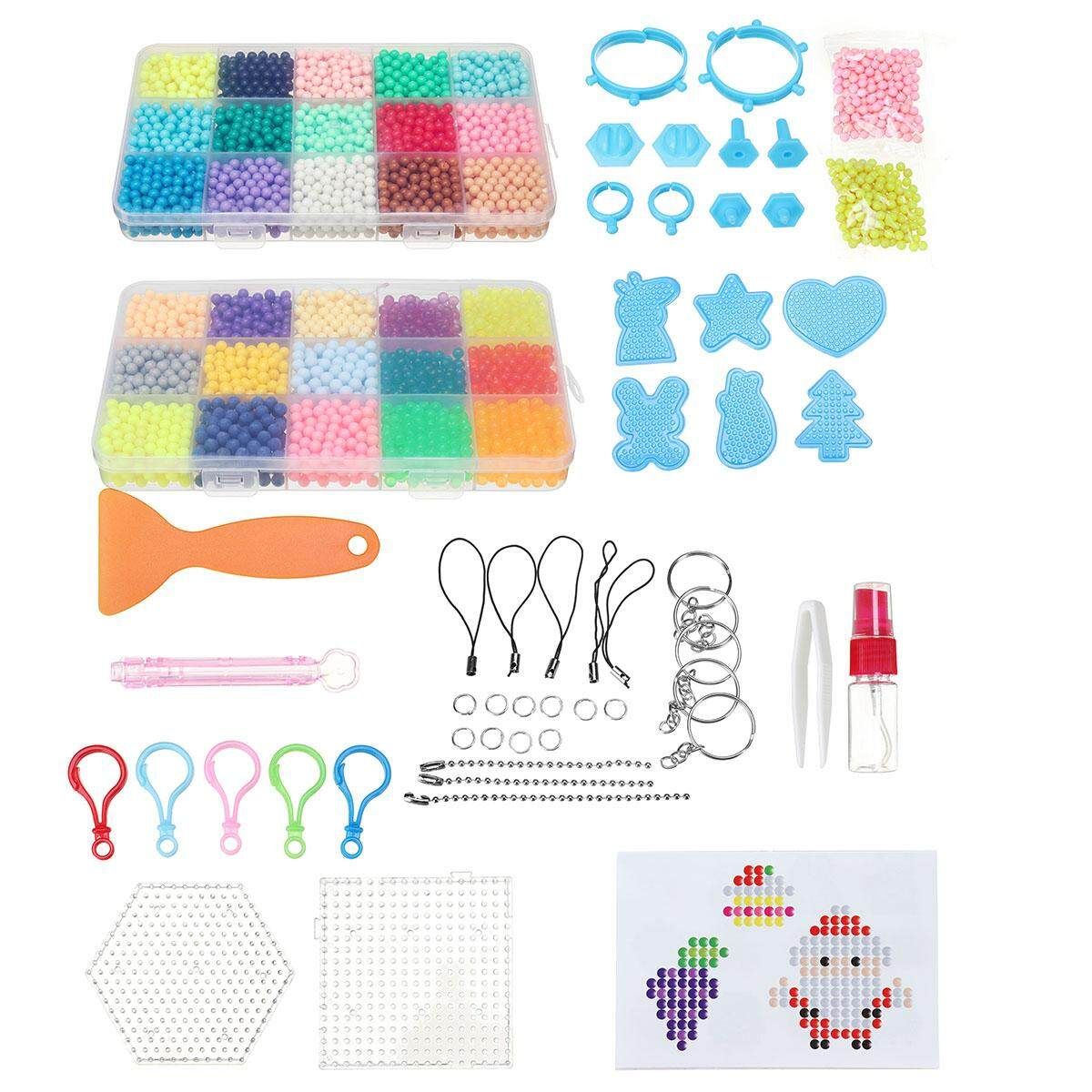 6000Pcs Aqua Refill Water Bead DIY Sticky Fuse Beads Puzzle Art Craft Toys