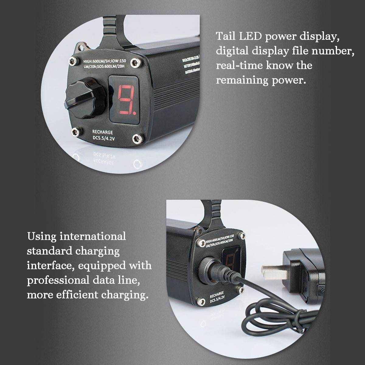 220V 10W 3Modes Light Diving Torch Scuba Diving Flashlight Underwater Searchlight 5400mAh Powerful LED Light 300m