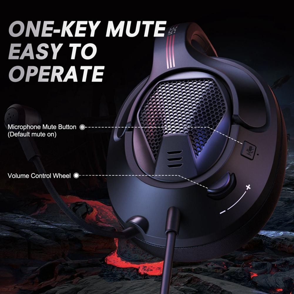 EKSA Gaming Headset 3.5mm Stereo Wired Headphones with Microphone Noise Cancelling for PC/Xbox One/Nintendo Switch-Black