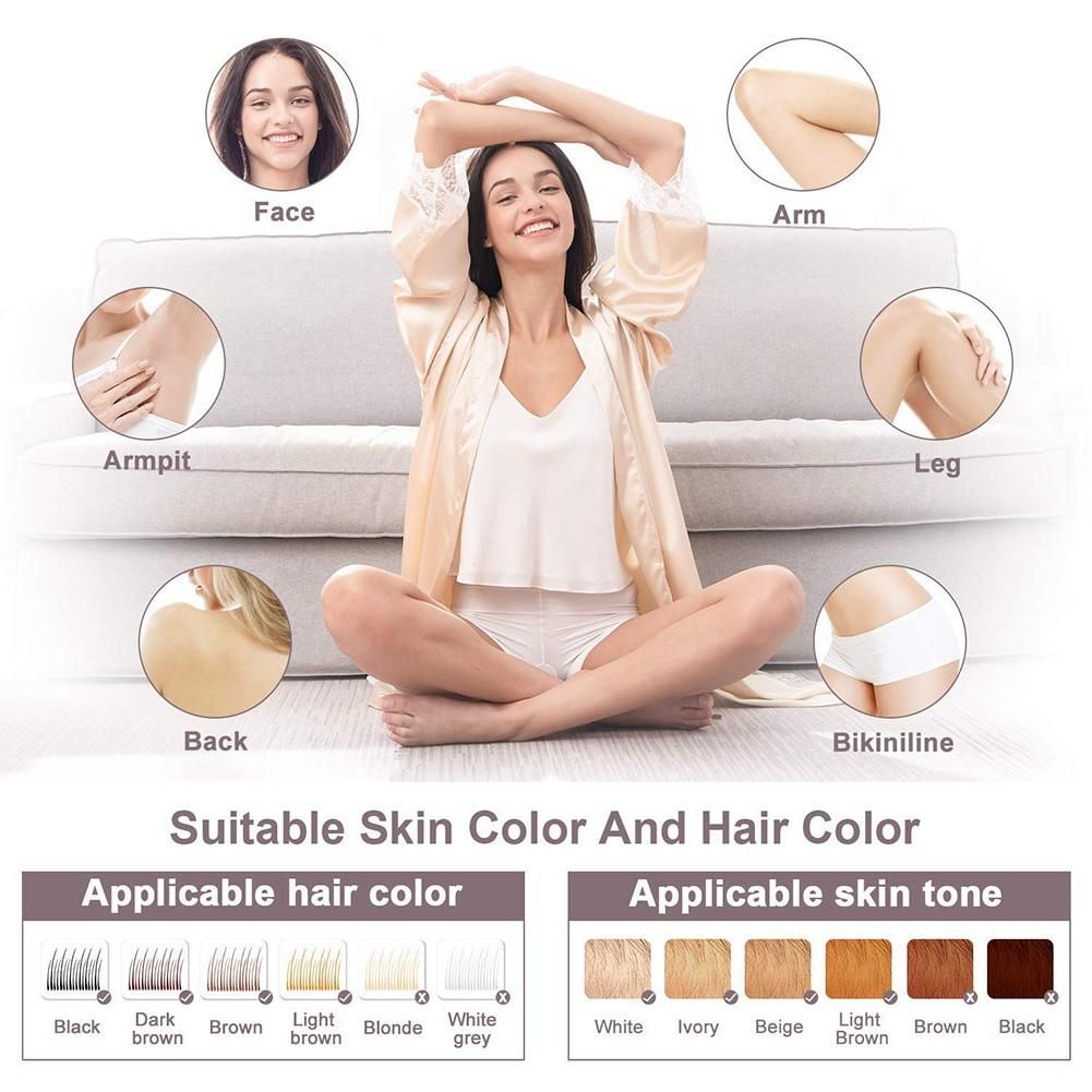 IPL Hair Removal Epilator Machine for Women Depilator Bikini Depilador Facial Home Use Devices Gray US Plug