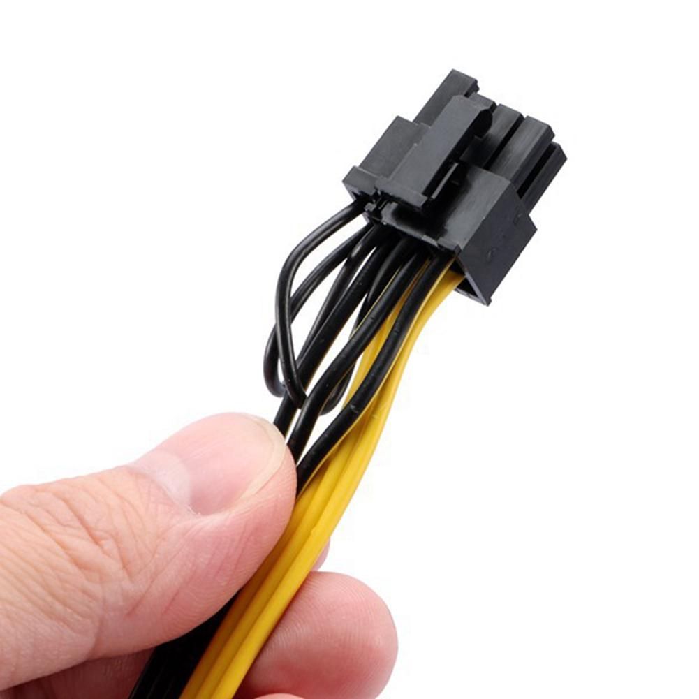 6Pcs Dual PCIe PCI-E Graphic Video Card 8Pin 6+2Pin DIY Splitter Power Cable Cord for Bitcoin Litecoin RIG Miner