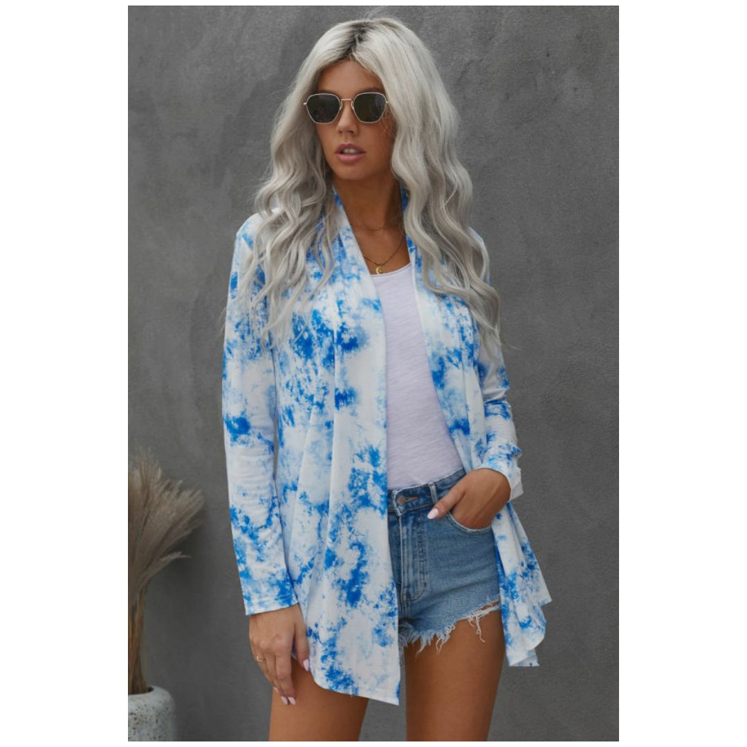 R Blue Tie Dye Cardigan