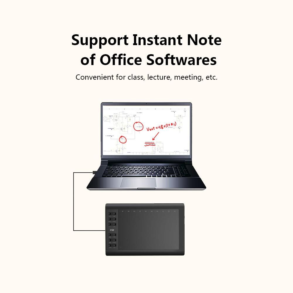 G10 10x6 Inch Graphic Drawing Tablet 8192 Levels Digital Tablet  Passive Pen for Laptop Tablet Mobile Phone
