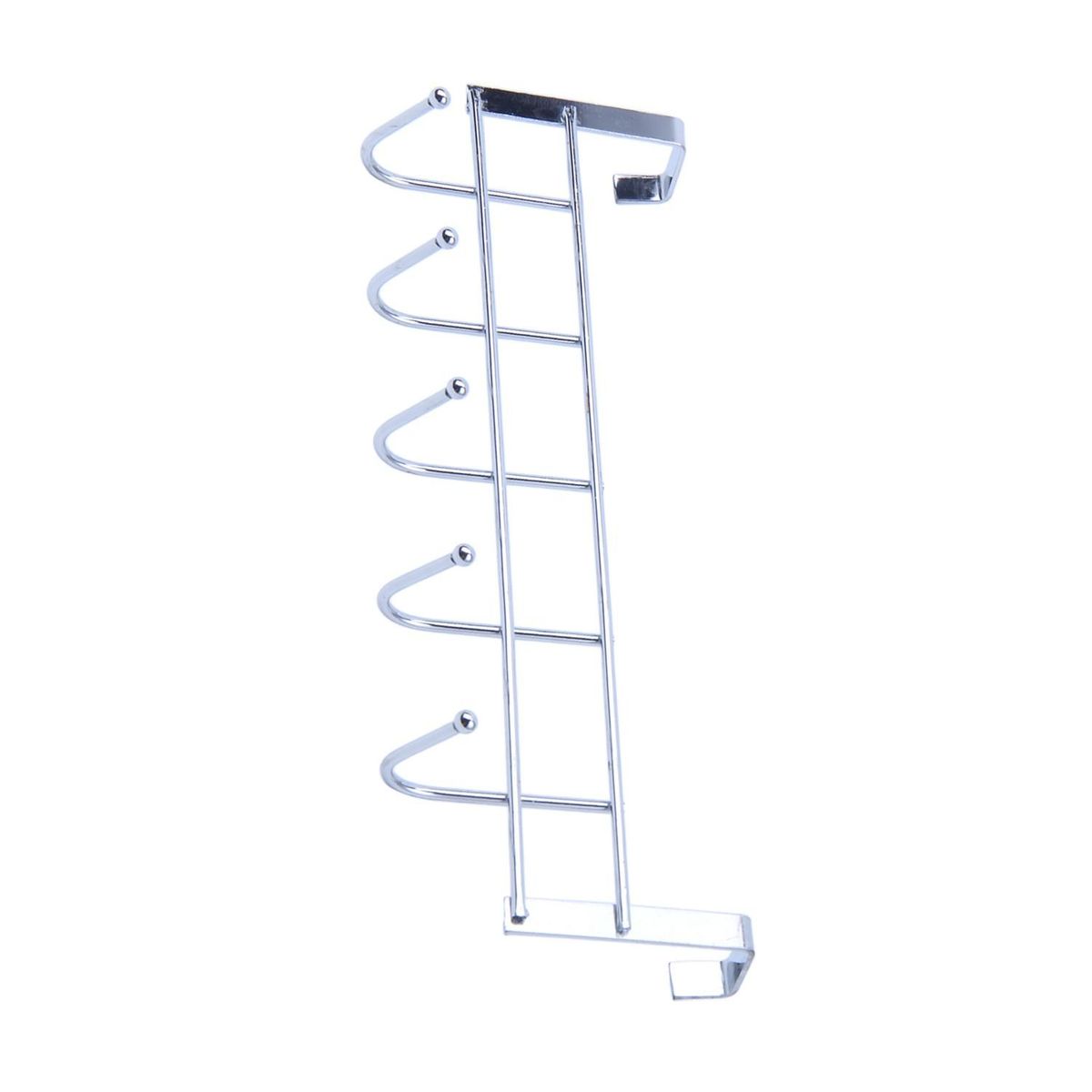 5 Hooks Over Door Home Bathroom Kitchen Coat Towel Loop Hanger Rack Holder ShelfSilver