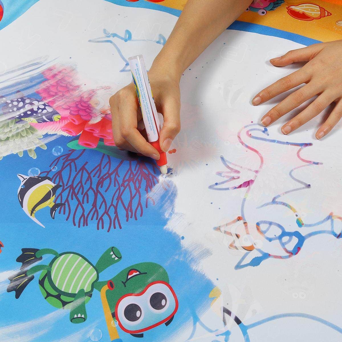 Writing Mat Board Kids Toy Aqua Water Pen Drawing Pad Toddler Children UK -86*57cm 100*70cm