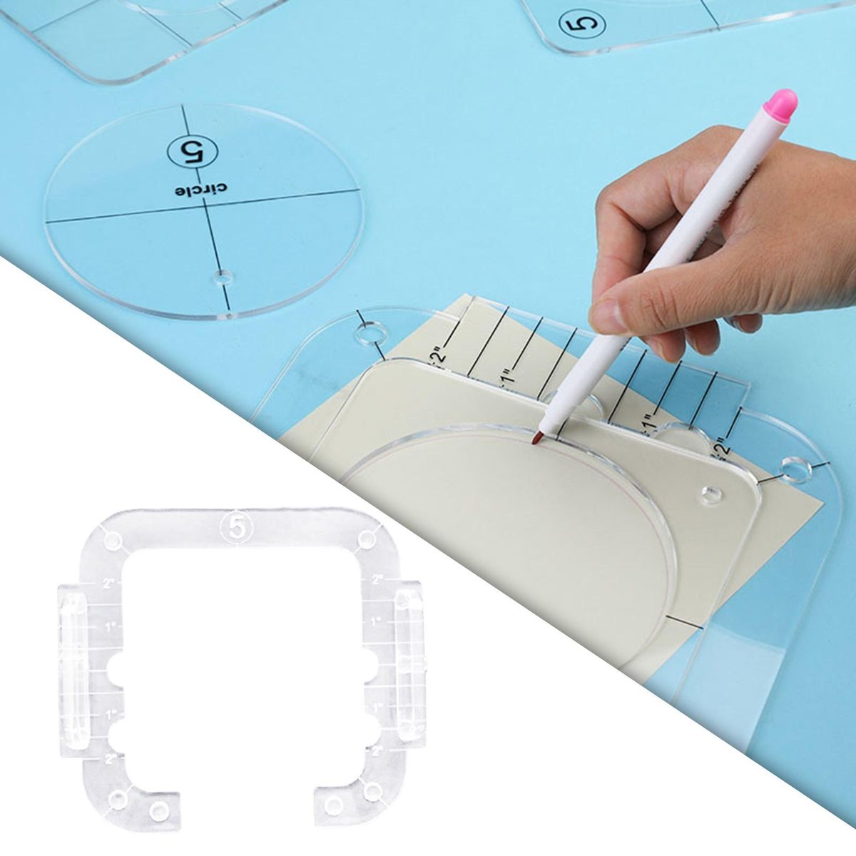 Acrylic Free Motion Quilting Template Ruler Frame Tailor Patchwork