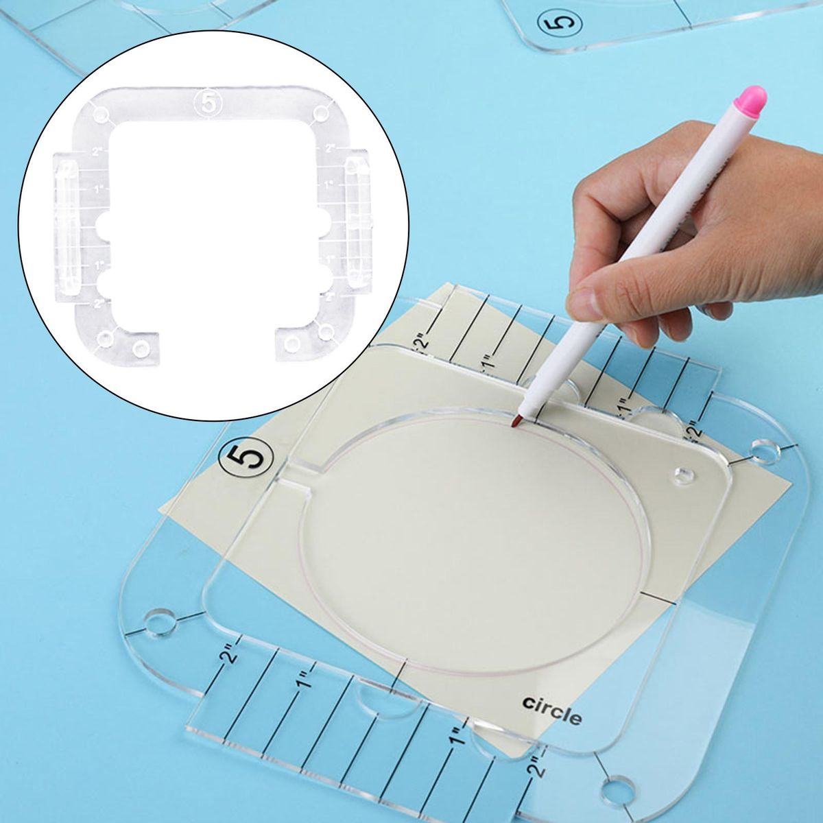 Acrylic Free Motion Quilting Template Ruler Frame Tailor Patchwork