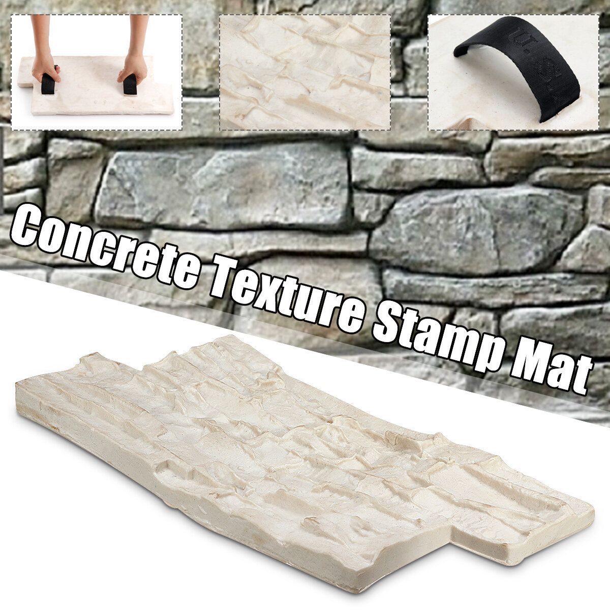 15.7" Slate Seamless Texture Polyurethane Stamp Concrete Cement Wall Mat