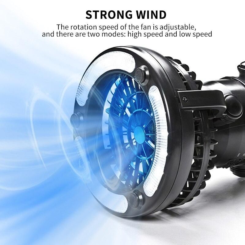 Rechargeable Camping Fan Tent Lantern Outdoor Portable Camping Fan Lamp 20000mAh 2 In 1 Ceiling Fan For Outdoor Party BBQ