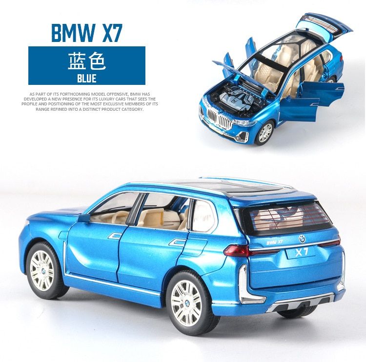 1:24 Diecast Alloy Car Model For Bmw X7 Doors Can Be Opened