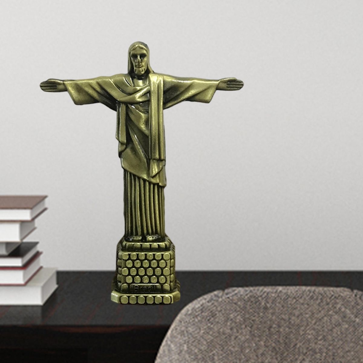 Jesus Figure Christian Model Art Religious Sculpture Gift Green Bronze