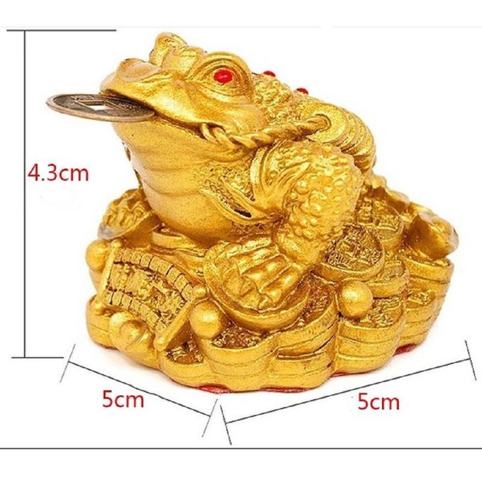 Gold Feng Shui Money Fortune Oriental Chinese I Ching Frog Toad Coin