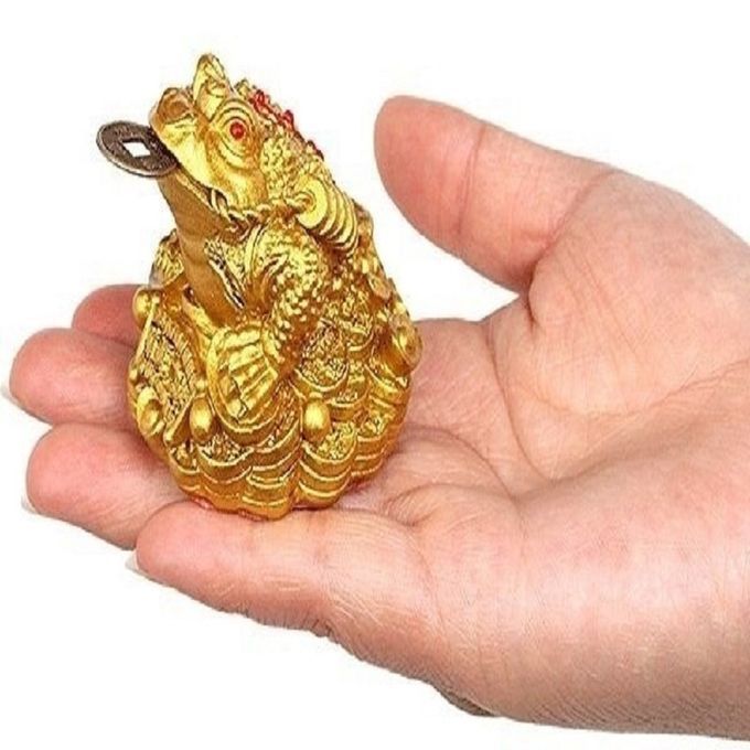 Gold Feng Shui Money Fortune Oriental Chinese I Ching Frog Toad Coin