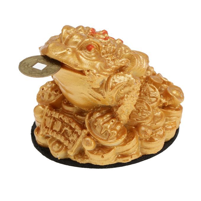 Gold Feng Shui Money Fortune Oriental Chinese I Ching Frog Toad Coin