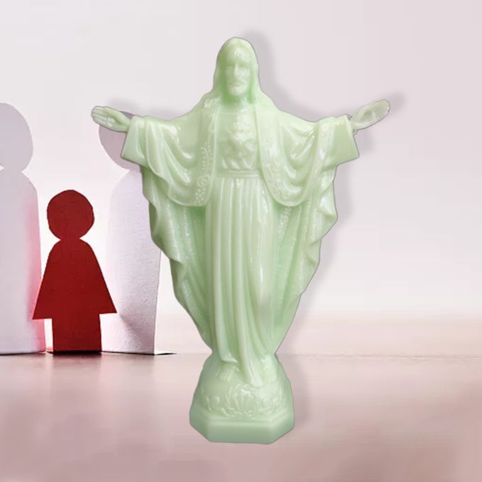 Eternal Light Jesus Statue PVC Figurine Ornament For Spiritual Church