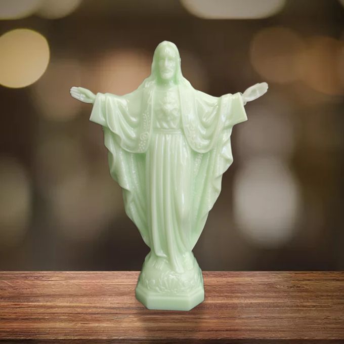 Eternal Light Jesus Statue PVC Figurine Ornament For Spiritual Church