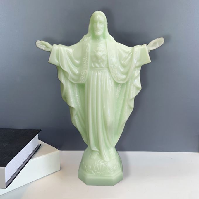 Eternal Light Jesus Statue PVC Figurine Ornament For Spiritual Church