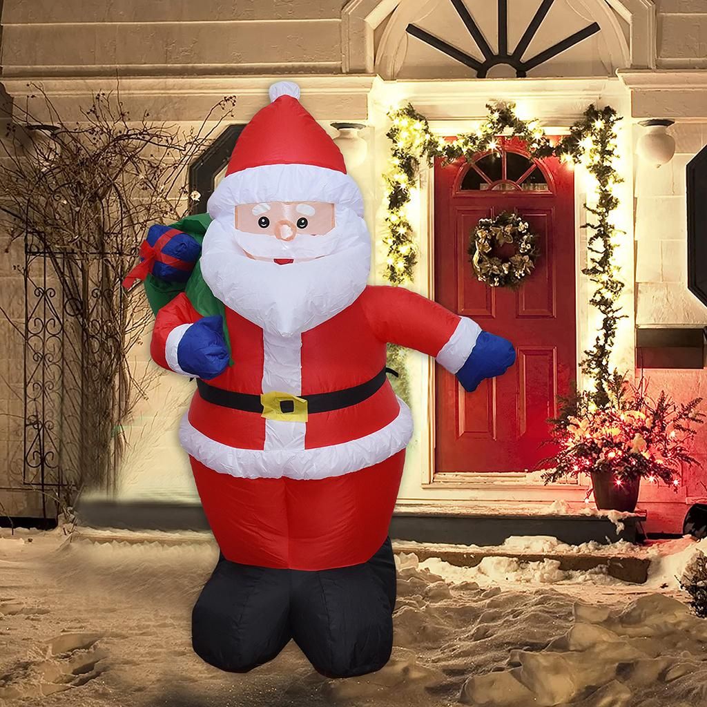 Inflatable Santa Claus Toys 120cm Toy For Christmas Outdoor EU Adaptor
