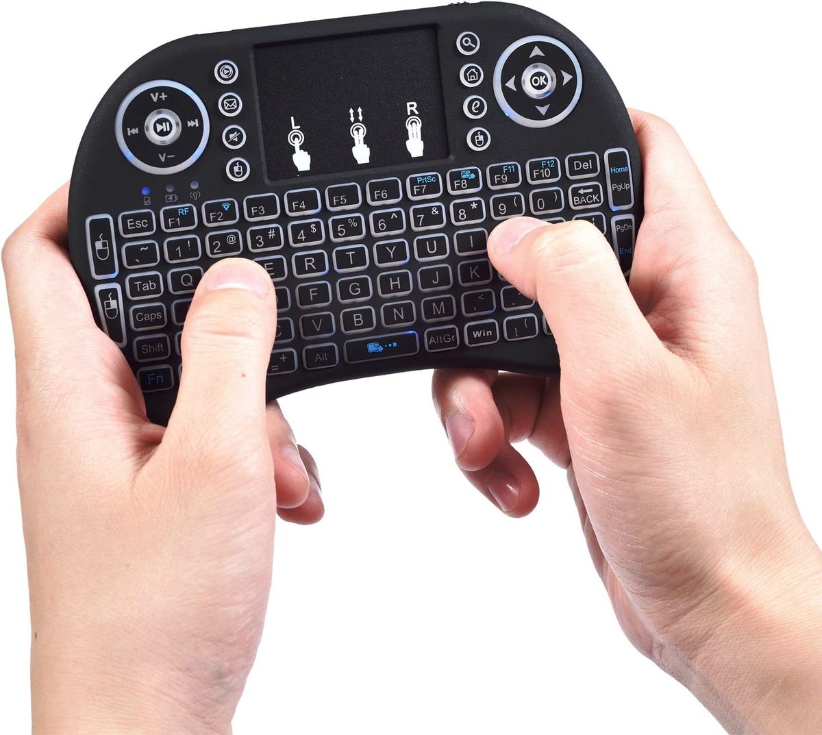 7 Colors Backlit I8 Mini Wireless Keyboard 2.4GHz Air Mouse With Touchpad For TV BOX Tablet PC