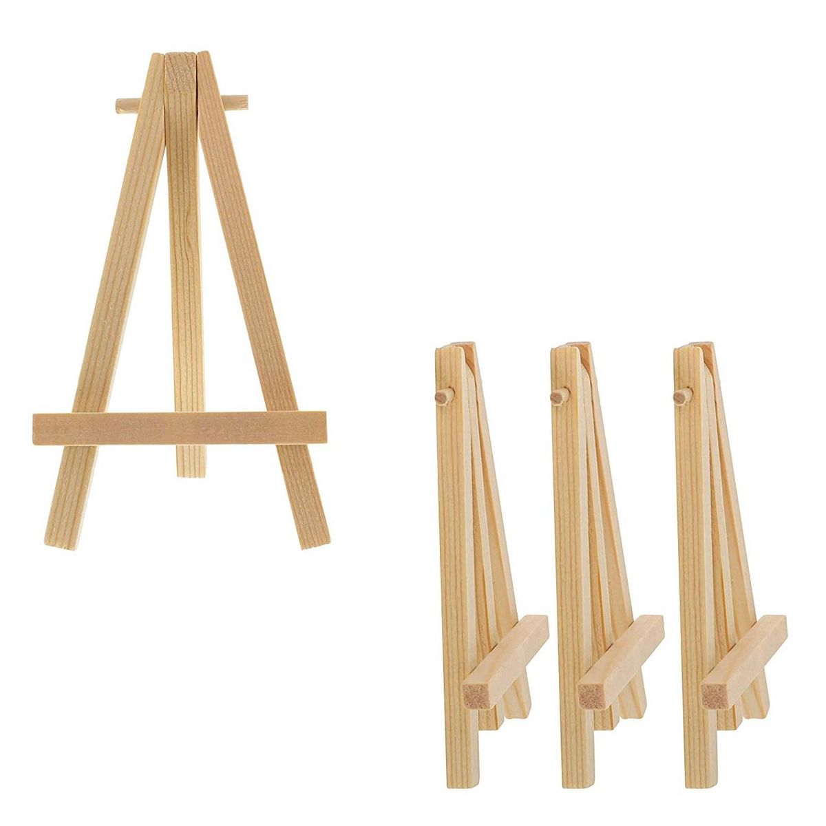 24Pcs 12.7cm Mini Wooden Display Stands, Easels,