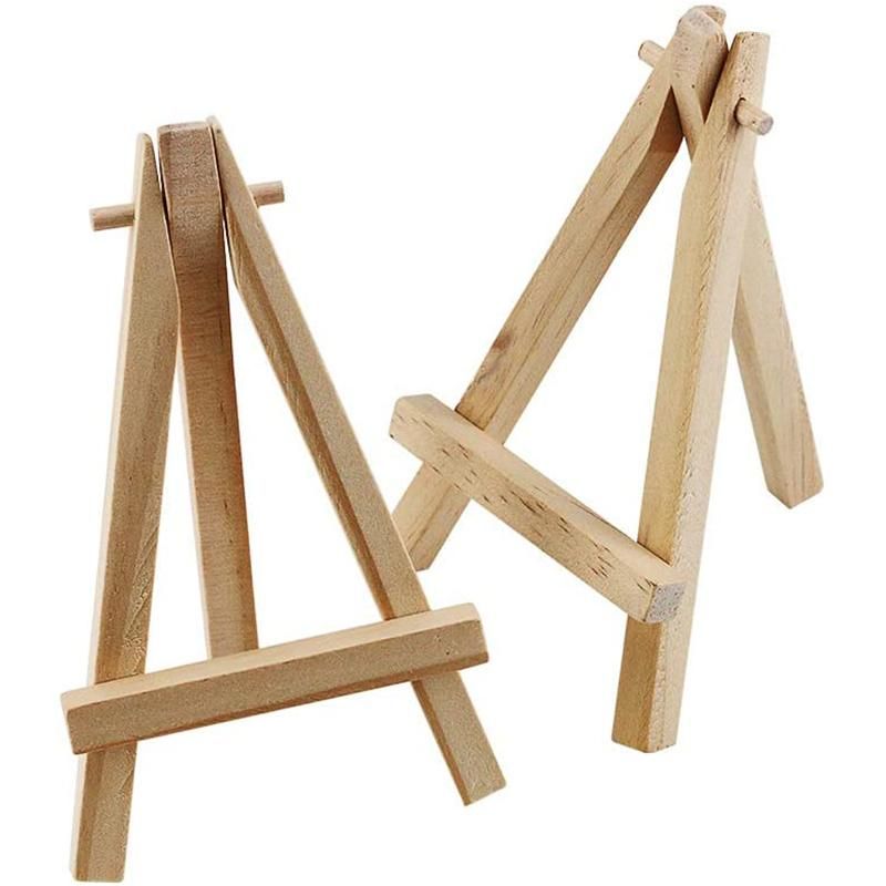 24Pcs 12.7cm Mini Wooden Display Stands, Easels,