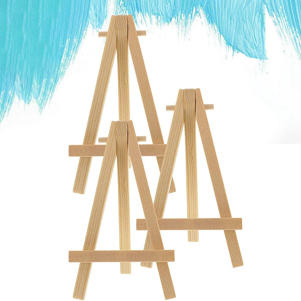 24Pcs 12.7cm Mini Wooden Display Stands, Easels,