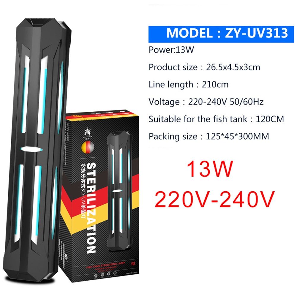 Aquarium UVC Lamp Home House Germicidal UV Sterilizer Lamp Light Bactericidal Fish Tank Disinfection Water Purifier 220V 13W 220V