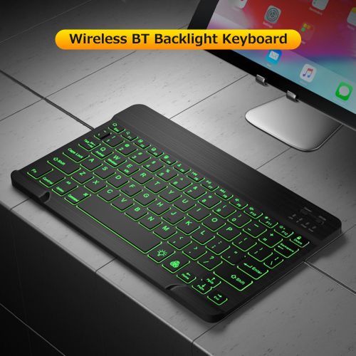 10" Wireless 7-color Light BT Keyboard Rechargeable