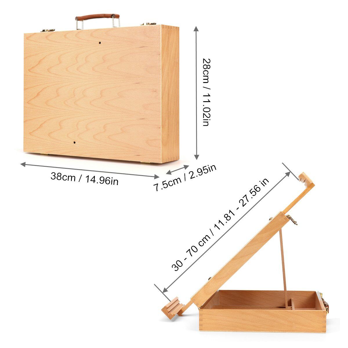 38x28x7.5cm Folding Wood Easel Portable Drawing Board Art Craft Display Stand Table Adjustable Board