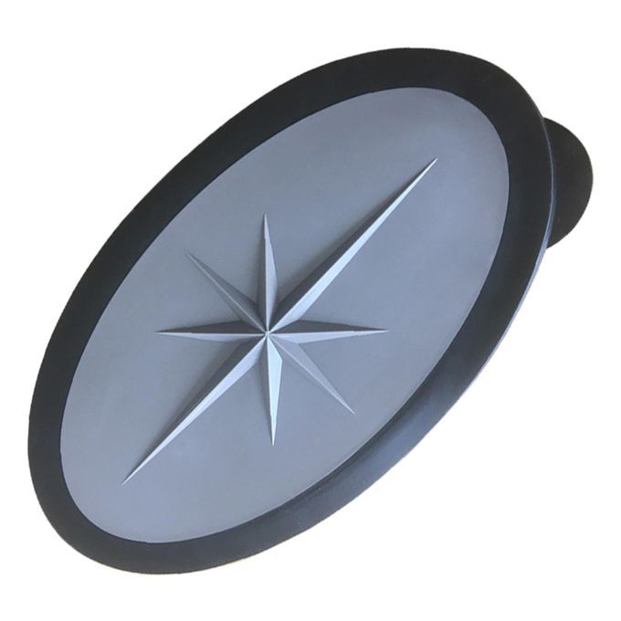 Oval Hatch Cover Non-Slip ABS Marine Deck Plate Fit For Canoe Grey