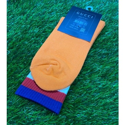 Orange Men's Cotton Punk Sock