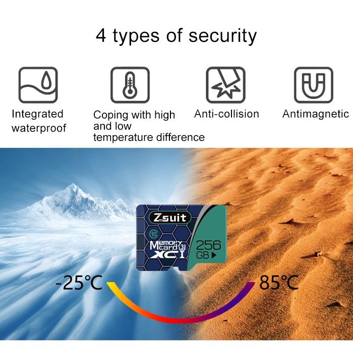 Zsuit 32GB High Speed Class10 Silver Grey TF(Micro SD) Memory Card