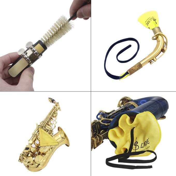 Saxophone Sax Cleaning Care Kit 3pcs Cleaning Cloth +-