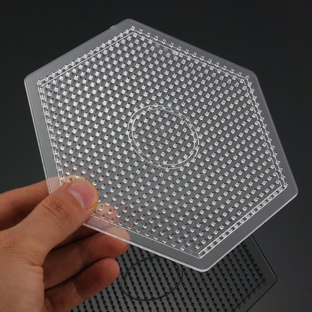 Kids Large Pegboards Perler Bead Hama Fuse Beads Clear Square Design Board Newly Hexagon