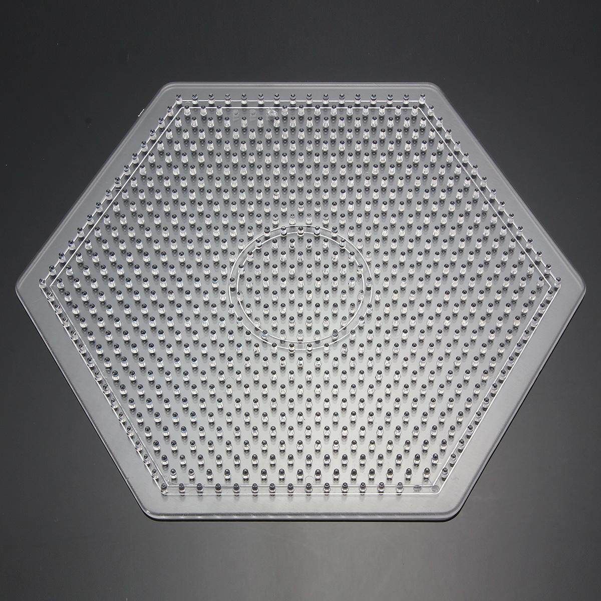 Kids Large Pegboards Perler Bead Hama Fuse Beads Clear Square Design Board Newly Hexagon