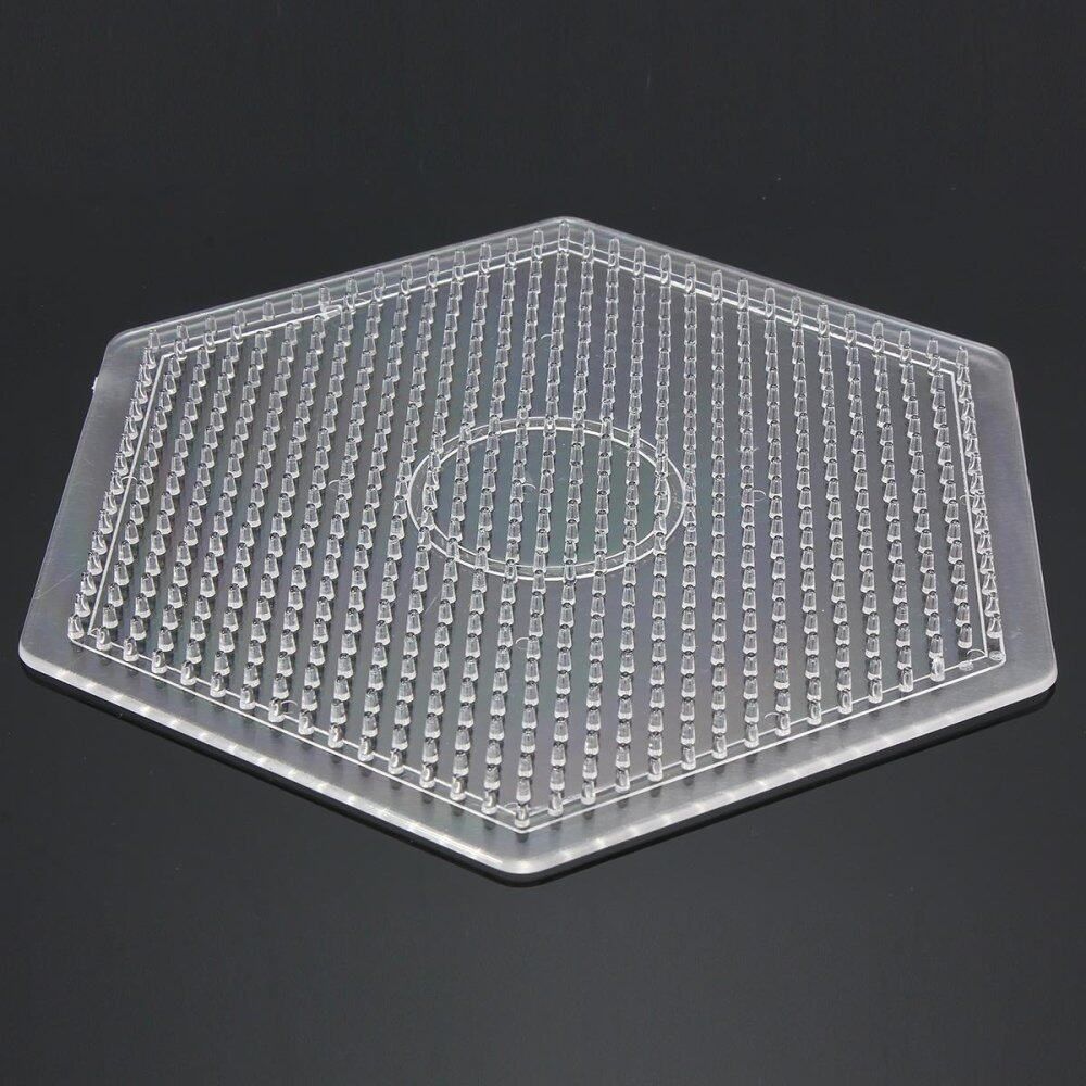 Kids Large Pegboards Perler Bead Hama Fuse Beads Clear Square Design Board Newly Hexagon