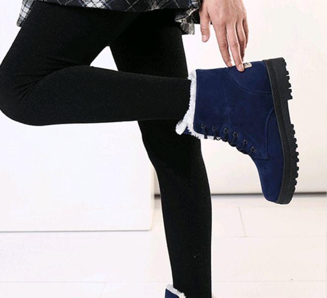 Women Pure Color Warm Winter Snow Boots